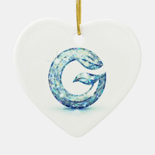 Minimal Letter G Button | Modern Initial Badge  セラミックオーナメント (正面)