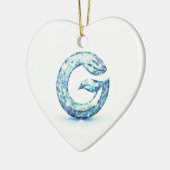 Minimal Letter G Button | Modern Initial Badge  セラミックオーナメント (左)