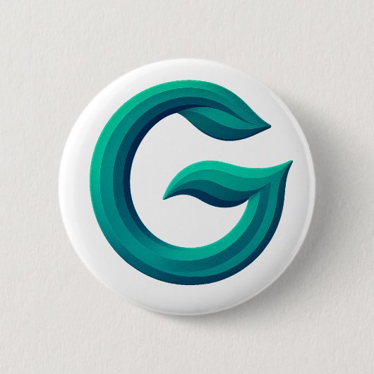 Minimal Letter G Button | Modern Initial Badge  缶バッジ (正面)