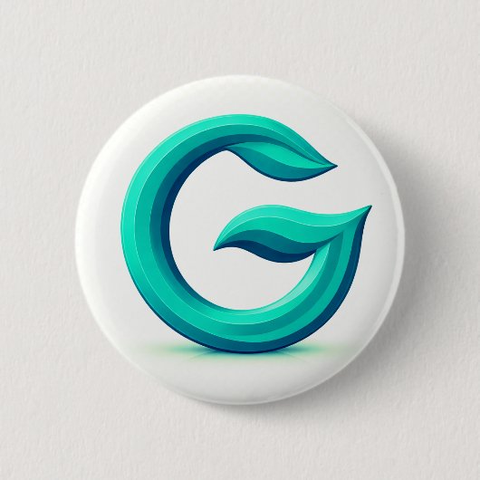 Minimal Letter G Button | Modern Initial Badge  缶バッジ (正面)