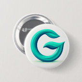 Minimal Letter G Button | Modern Initial Badge  缶バッジ (正面&裏面)