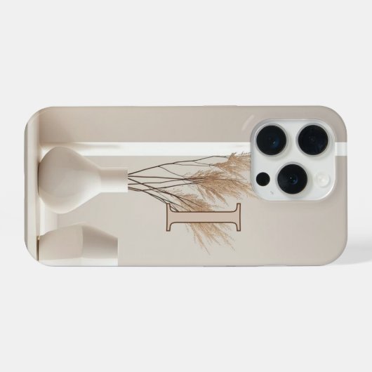 Minimal Letter I Phone Case – Aesthetic Monogram A iPhoneケース (裏面横)