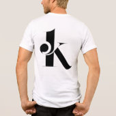 Minimal Letter K Modern T-Shirt | Stylish Black Lo トライブレンドＴシャツ (裏面)