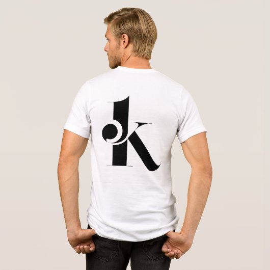 Minimal Letter K Modern T-Shirt | Stylish Black Lo トライブレンドＴシャツ (裏面全面)