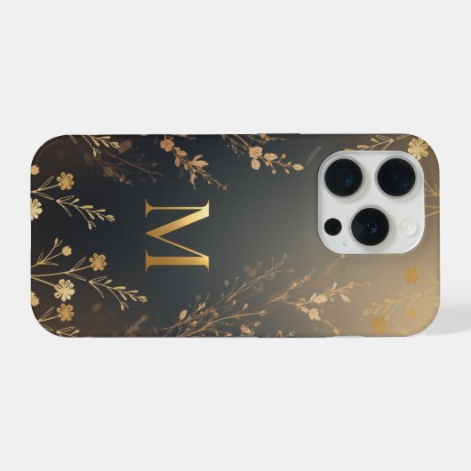 Minimal Letter M Phone Case – Aesthetic Abstract M iPhoneケース (裏面横)