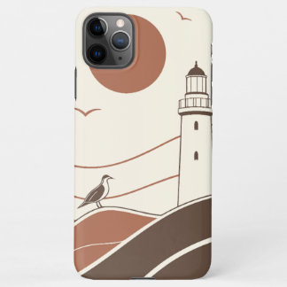 Minimal Lighthouse Coastal Illustration Phone Case iPhone 11Pro Maxケース