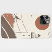 Minimal Lighthouse Coastal Illustration Phone Case iPhoneケース (裏面横)