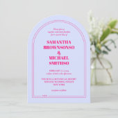 Minimal Lilac Pink Simple Wedding 招待状 (スタンド正面)