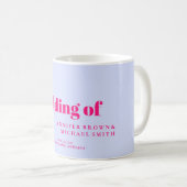 Minimal Lilac Pink Swash Wedding コーヒーマグカップ (正面右)