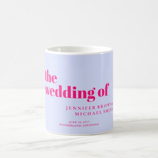 Minimal Lilac Pink Swash Wedding コーヒーマグカップ (中央)