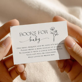 Minimal Line Art Baby Shower Books for Baby エンクロージャーカード