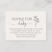 Minimal Line Art Baby Shower Books for Baby エンクロージャーカード (正面)