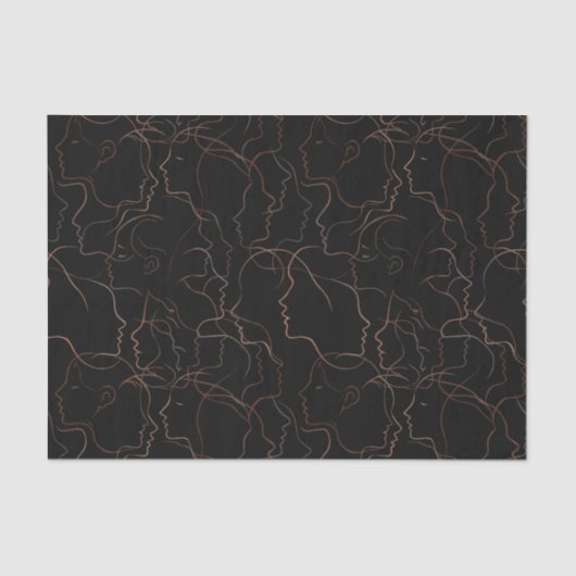 Minimal Line Art Faces Tissue Paper 薄葉紙 (正面)