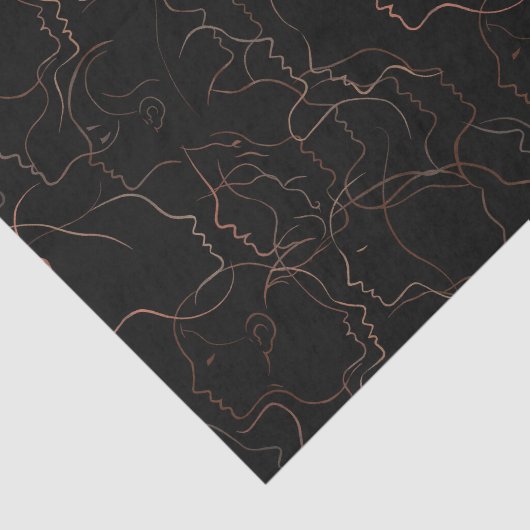 Minimal Line Art Faces Tissue Paper 薄葉紙 (詳細)