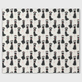 Minimal Line Art Little Black Dress Figures ラッピングペーパー (フラット)