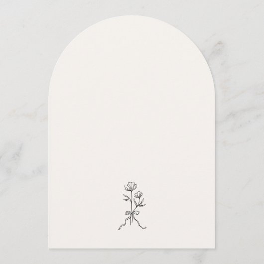 Minimal Line Art Wildflower Baby Shower Invitation 招待状 (裏面)