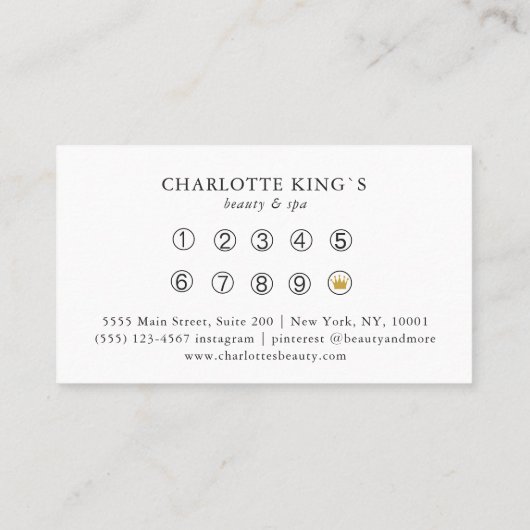 Minimal Line Art Woman Meditation Salon Loyalty 名刺 (裏面)