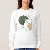 Minimal Line Art Woman Sweatshirt – Earth Tones スウェットシャツ (正面)