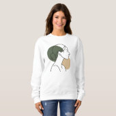 Minimal Line Art Woman Sweatshirt – Earth Tones スウェットシャツ (正面フル)