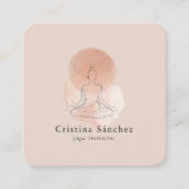 Minimal Line Art Woman Yoga Meditation  スクエア名刺 (正面)