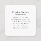 Minimal Line Art Woman Yoga Meditation  スクエア名刺 (裏面)