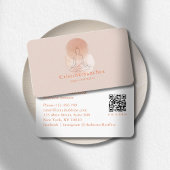 Minimal Line Art Woman Yoga Meditation QR Code 名刺