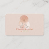 Minimal Line Art Woman Yoga Meditation QR Code 名刺 (正面)