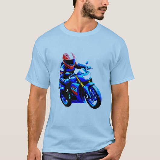🏍️ Minimal Line Motorcycle Rider Clean Urban  Tシャツ (正面)
