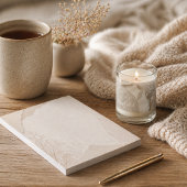 Minimal Linen Botanical Torn Paper Neutral Texture ノートパッド