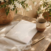 Minimal Linen Botanical Torn Paper Neutral Texture ノートパッド