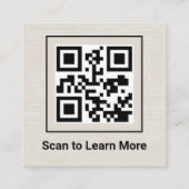 Minimal Linen Square QR Code Social Media スクエア名刺 (裏面)