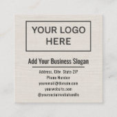 Minimal Linen Square QR Code Social Media スクエア名刺 (正面)