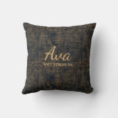 Minimal Linen Texture Design in Warm Brown Tones クッション (裏面)