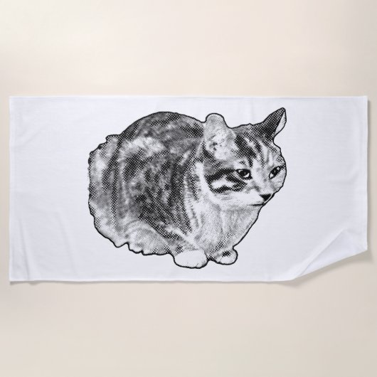 Minimal Lines with Snow Speckle ビーチタオル (正面)