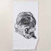 Minimal Lines with Snow Speckle ビーチタオル (正面)