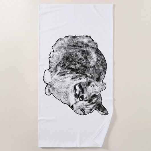 Minimal Lines with Snow Speckle ビーチタオル (正面)