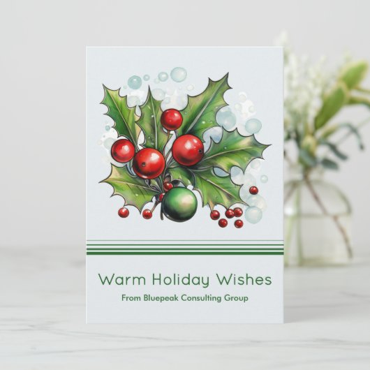 Minimal Logo Holiday Card with Message シーズンカード (スタンド正面)
