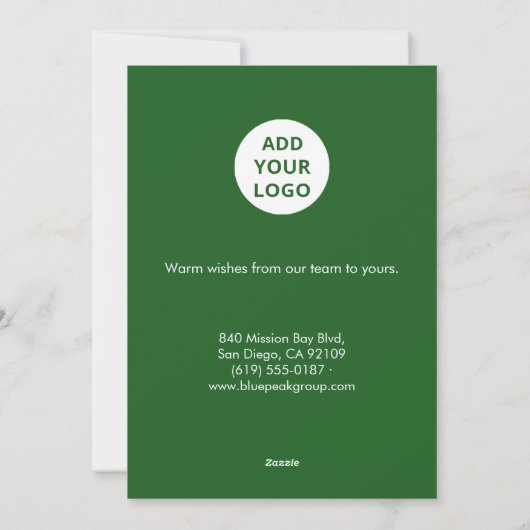 Minimal Logo Holiday Card with Message シーズンカード (裏面)