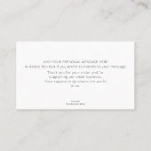 Minimal Logo Thank You Card Small Business 名刺 (裏面)