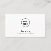 Minimal Logo Thank You Card Small Business 名刺 (正面)