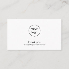Minimal Logo Thank You Card Small Business 名刺