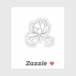 Minimal Lotus Line Art – Zen Floral Illustration シール