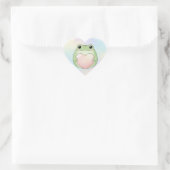 Minimal Love Frog Sticker Cute Frog Holding Heart  ハートシール (バッグ)