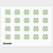 Minimal Love Frog Sticker Cute Frog Holding Heart  ラウンドシール (シート)