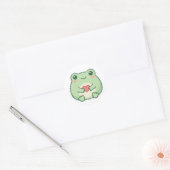 Minimal Love Frog Sticker Cute Frog Holding Heart  ラウンドシール (封筒)