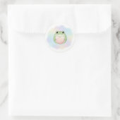 Minimal Love Frog Sticker Cute Frog Holding Heart  ラウンドシール (バッグ)
