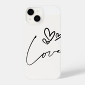 Minimal Love Line Art Heart iPhone Case iPhoneケース (裏面)
