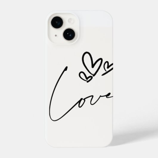 Minimal Love Line Art Heart iPhone Case iPhoneケース (裏面)
