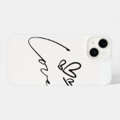 Minimal Love Line Art Heart iPhone Case iPhoneケース (裏面横)