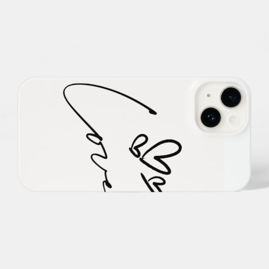 Minimal Love Line Art Heart iPhone Case iPhoneケース (裏面横)